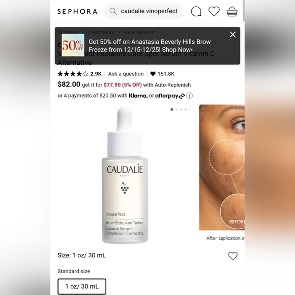 Caudalie Vinoperfect Radiance Serum 10ml NWT - Picture 8 of 9